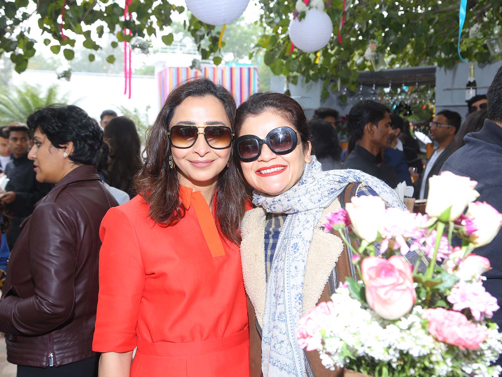 Priyanka Gill with Vasudha Rai at the #POPxoTurns5 celebration at Qla in Delhi
